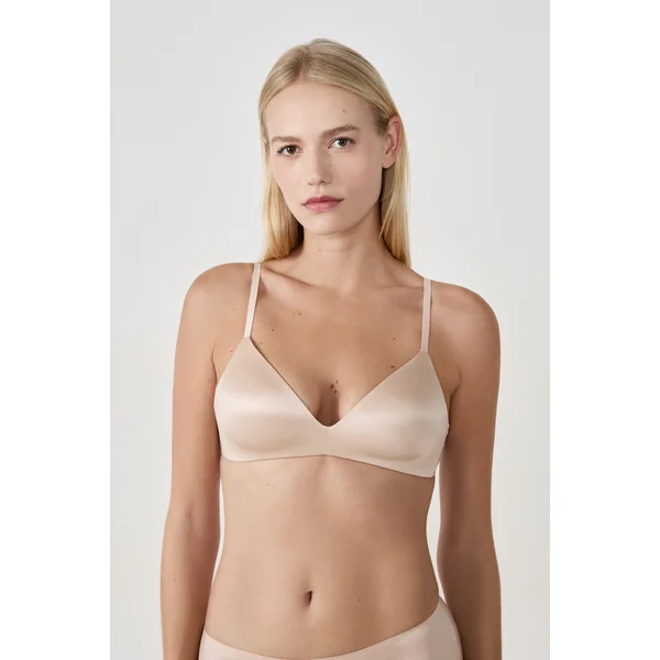 Soutien-gorge triangle sans armatures satiné