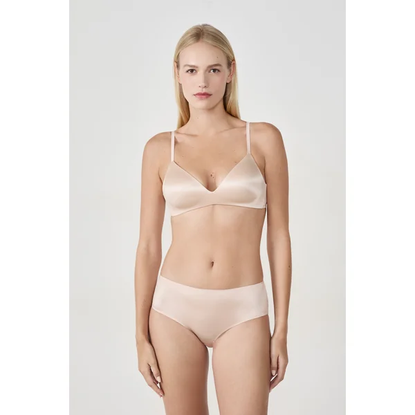 Soutien-gorge triangle sans armatures satiné