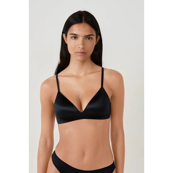 Soutien-gorge triangle sans armatures satiné