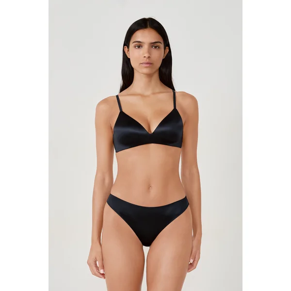 Soutien-gorge triangle sans armatures satiné