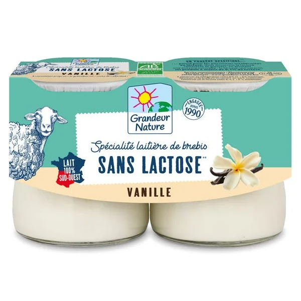 Spécialité laitière brebis délactosée vanille 2x125g