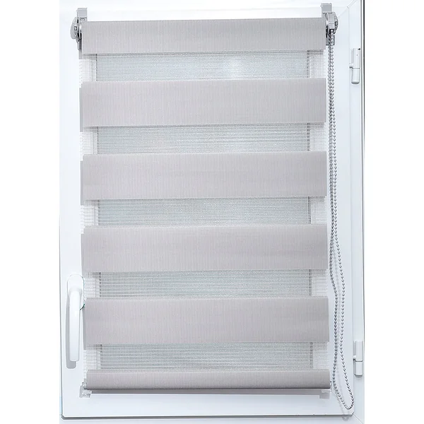 Store enrouleur jour nuit gris clair 45x180cm