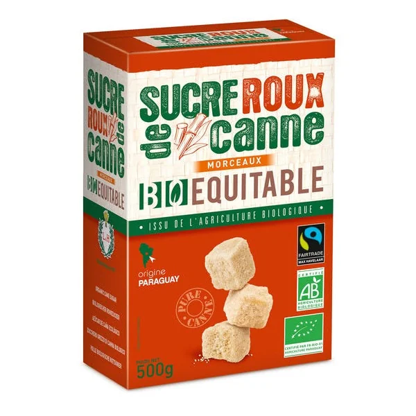 Sucre de canne roux morceaux 500g