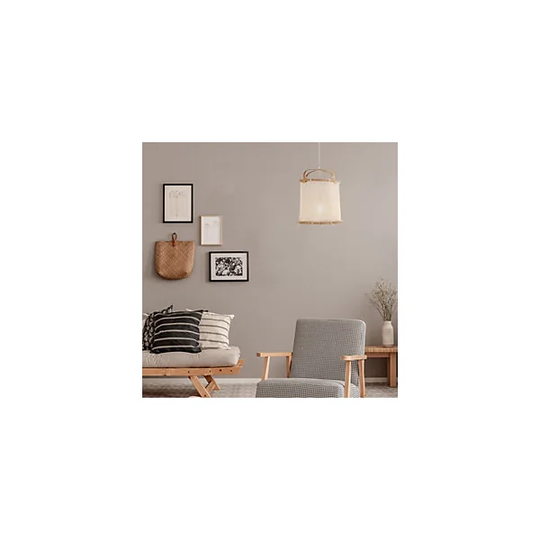 Suspension Hikari E27 40W IP20 ⌀38xH.125cm bambou coloris naturel Corep
