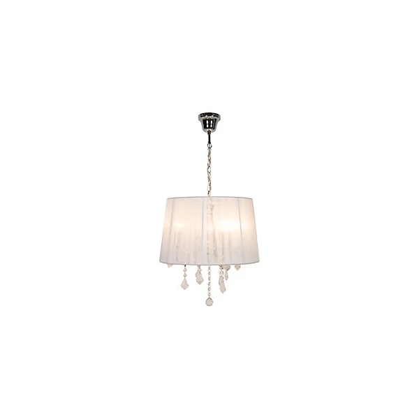 Suspension Hovland 3 lampes E14 IP20 argent et blanc