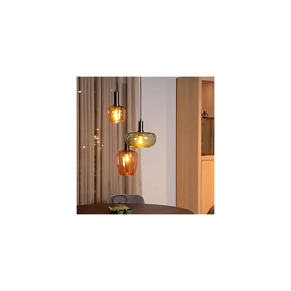 Suspension Ilona en verre colorés 3 lampes IP20 3 x E27 120W H.174cm Lucide