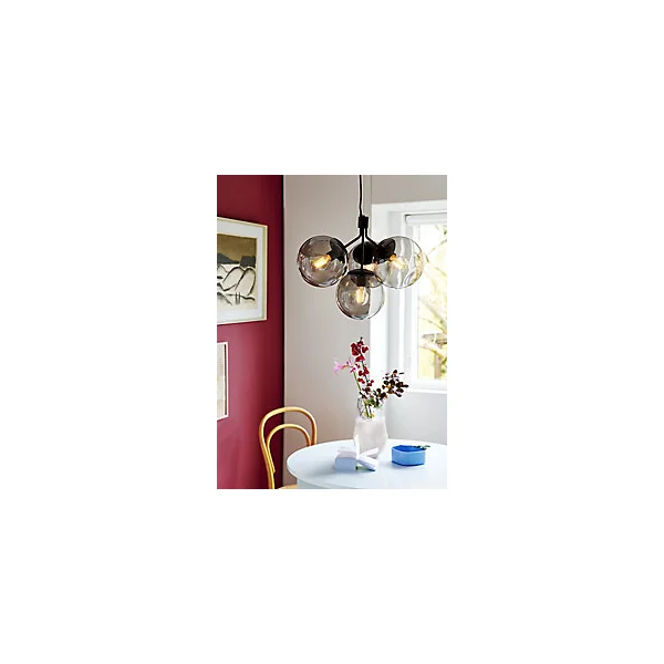Suspension Ivona 4 lumières E27 28W IP20 41,5 x 54,2 cm noir