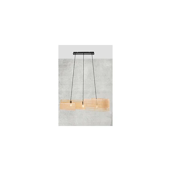 Suspension Jaffna 3 lumières réglable E27 IP20 60W Nordlux naturel
