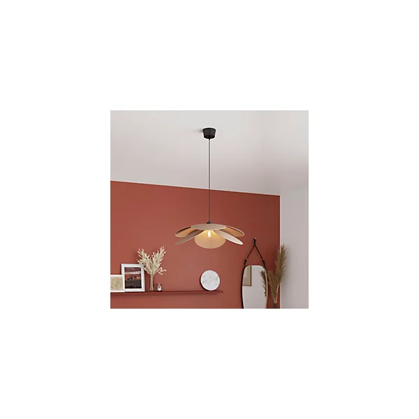 Suspension Kenya E27 15W ⌀70xH.100cm noir GoodHome
