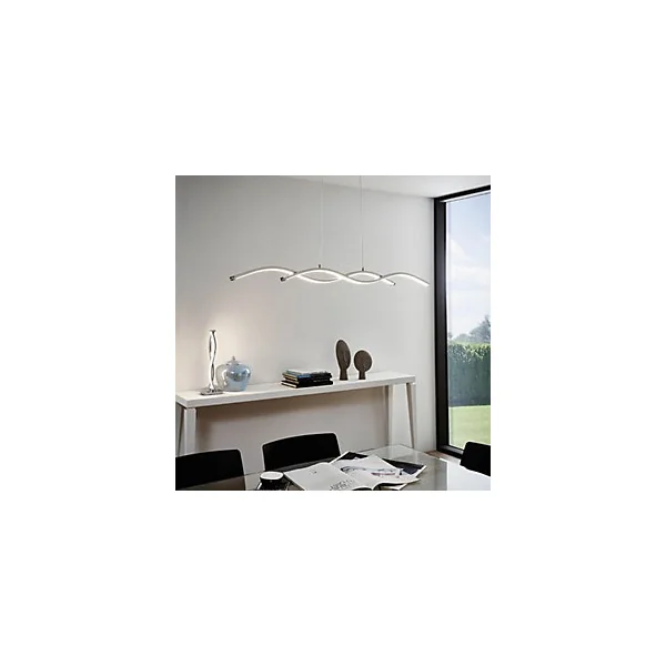 Suspension LED Dunalux Ligeia argent l.87 x H.110 cm
