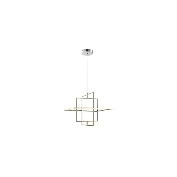 Suspension LED intégrée Kohmani 1700lm 30W IP20 GoodHome argent