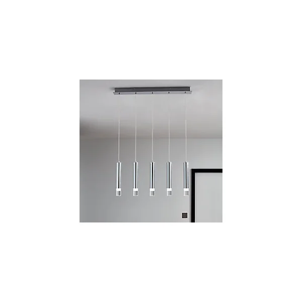 Suspension LED intégrée Rossak 2500lm 27W IP20 GoodHome argent