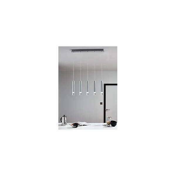 Suspension LED intégrée Rossak 2500lm 27W IP20 GoodHome argent