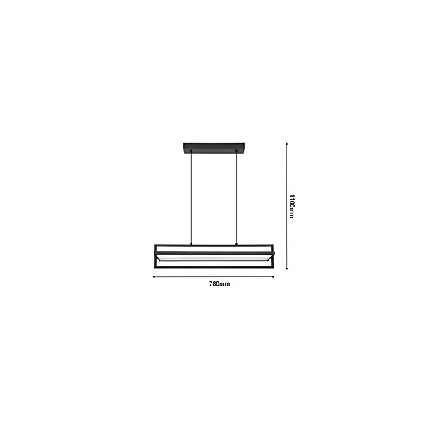 Suspension LED intégrée Siberia IP20 4500lm 34W L.78 x l.16 x H.110 cm Eglo noir dimmable