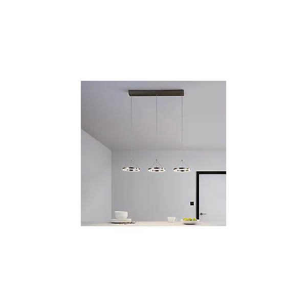 Suspension LED intégrée variable Taphao argent 2300lm 36W IP20 GoodHome
