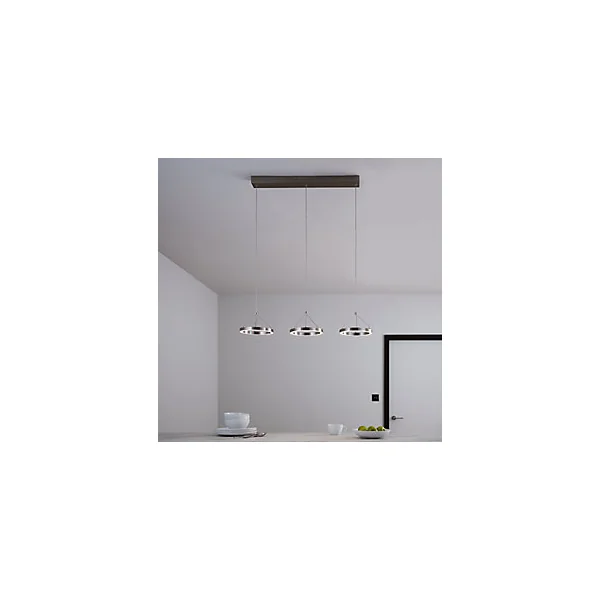 Suspension LED intégrée variable Taphao argent 2300lm 36W IP20 GoodHome