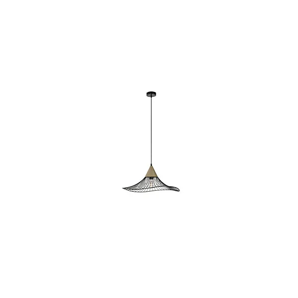 Suspension Lizzie E27 60W IP20 ⌀60xH.125cm noir et laiton Corep