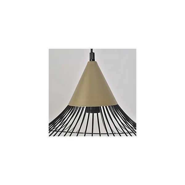 Suspension Lizzie E27 60W IP20 ⌀60xH.125cm noir et laiton Corep