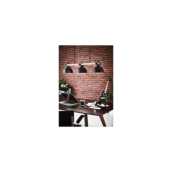 Suspension Lubenham 3 lumières E27 IP20 28W L.90xl.20xH.108,5cm noir Eglo