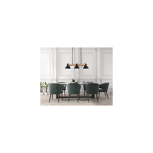 Suspension Lubenham 3 lumières E27 IP20 28W L.90xl.20xH.108,5cm noir Eglo