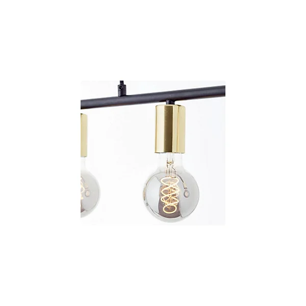 Suspension lumineuse Kerry 5 lumières E27 A60 40W IP20 laiton noir mat Brilliant