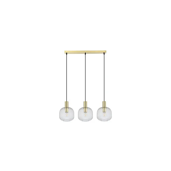 Suspension Lybia 3 lumières E27 75W ⌀74xL.20xH.110cm laiton GoodHome