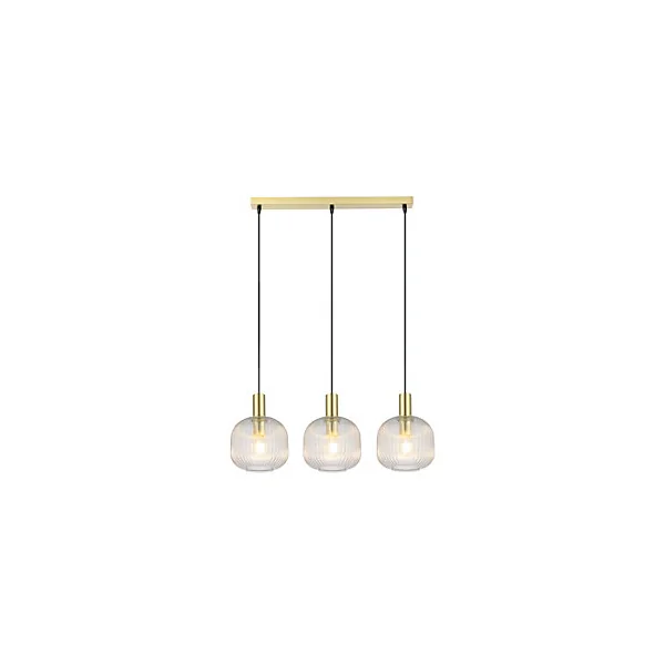 Suspension Lybia 3 lumières E27 75W ⌀74xL.20xH.110cm laiton GoodHome