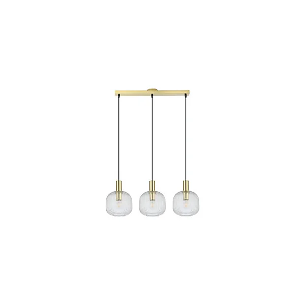 Suspension Lybia 3 lumières E27 75W ⌀74xL.20xH.110cm laiton GoodHome