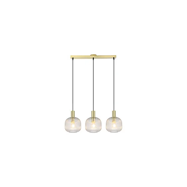 Suspension Lybia 3 lumières E27 75W ⌀74xL.20xH.110cm laiton GoodHome