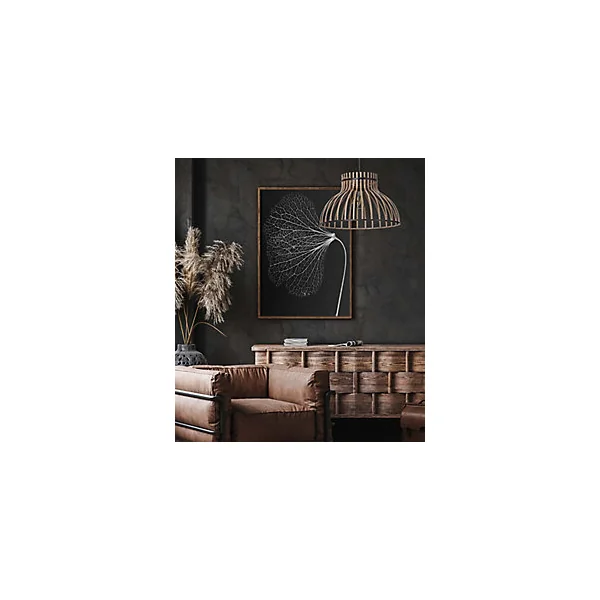 Suspension Manawi effet bambou naturel IP20 E27 40W H.22 x ⌀35cm