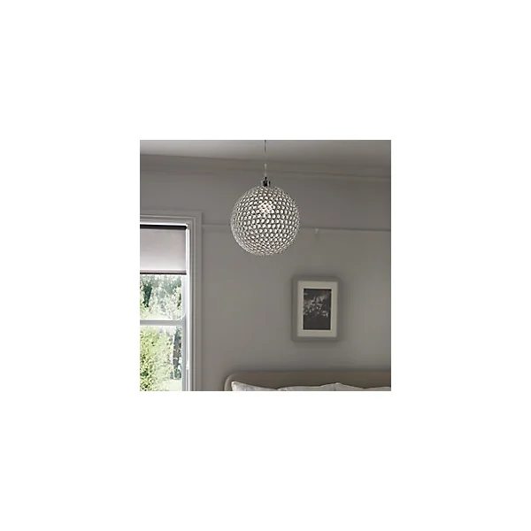 Suspension Mantus GoodHome E27 argent brillant