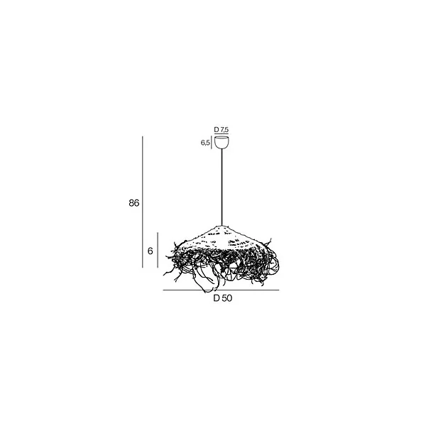 Suspension Medina E27 IP20 15W ø.50 x H. 86 cm Corep coloris naturel