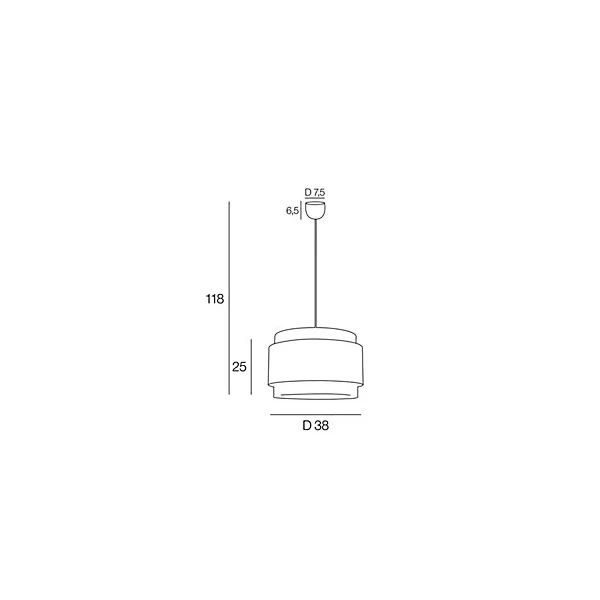 Suspension Milo 3 cylindres IP20 E27 100W H.25 x Ø 38 cm khao,bana, lin Corep