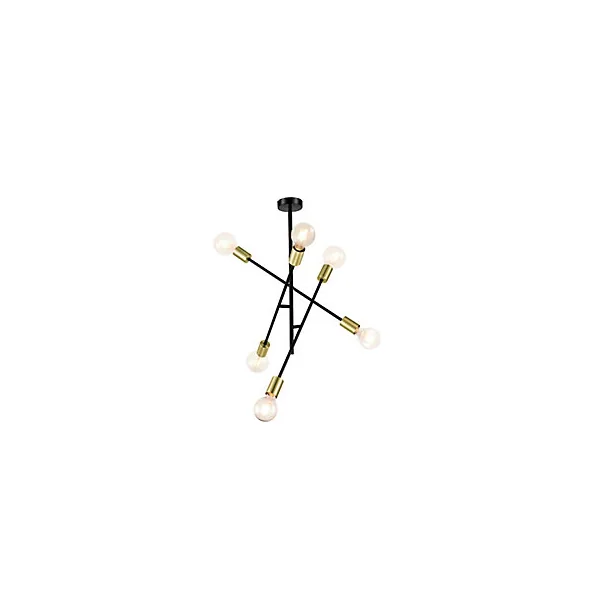 Suspension Monzoni 6 ampoules E27 IP20 noir