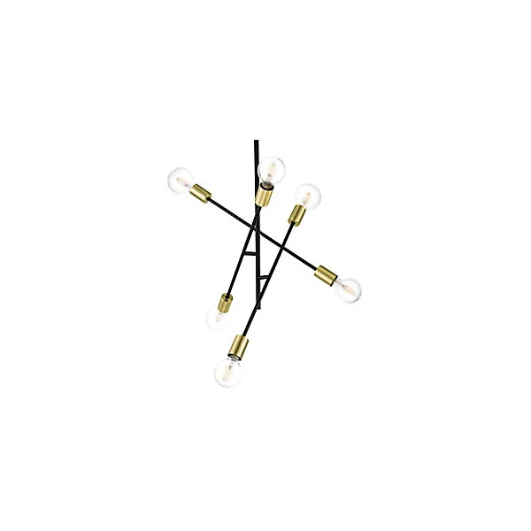 Suspension Monzoni 6 ampoules E27 IP20 noir