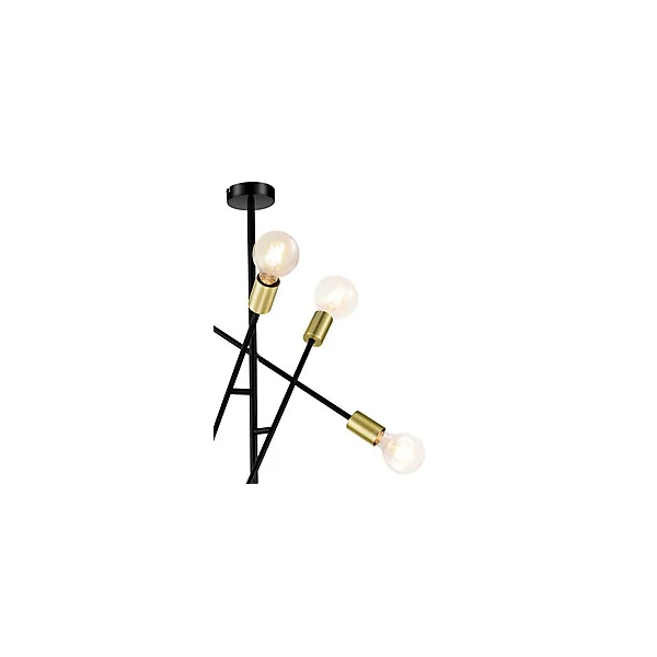 Suspension Monzoni 6 ampoules E27 IP20 noir