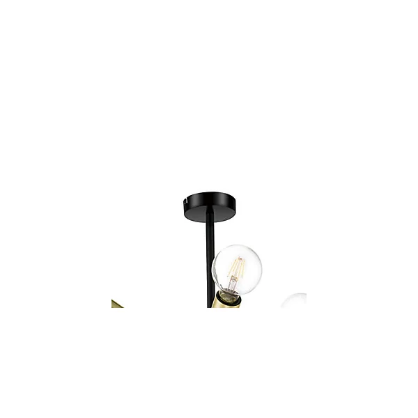 Suspension Monzoni 6 ampoules E27 IP20 noir