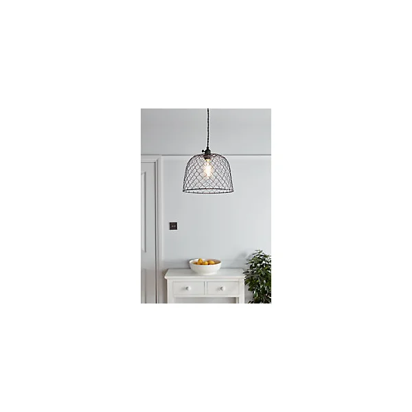 Suspension Muanza GoodHome E27 noir mat