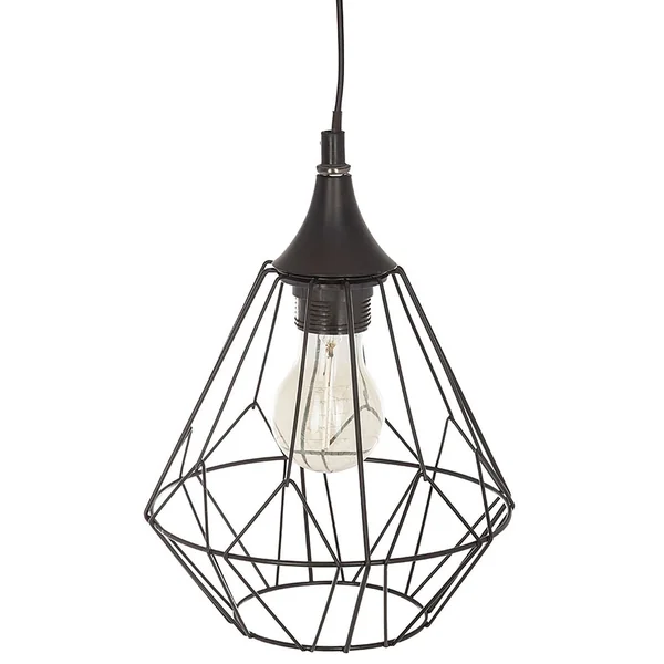 Suspension métal filaire noire D 19x24cm