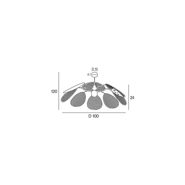 Suspension Naytto E27 IP20 60W ø.100 x H. 120 cm Corep coloris naturel