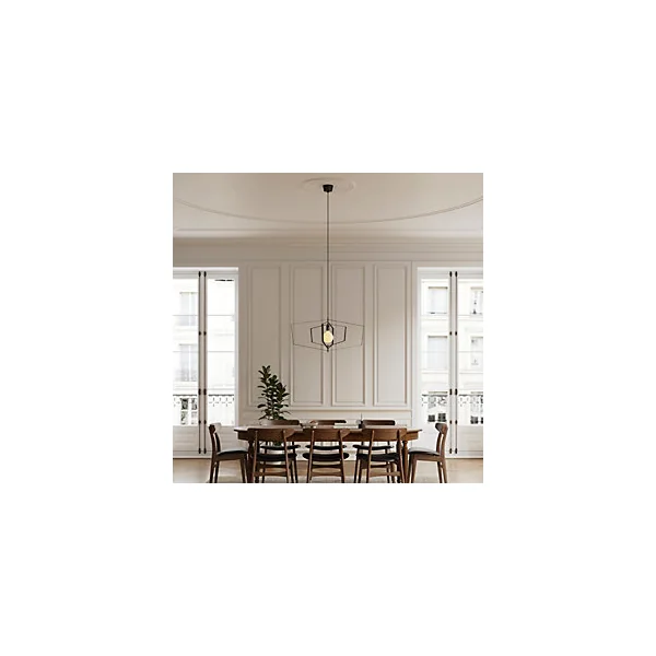 Suspension Nedoki E27 42W L.90xH.178cm noir GoodHome