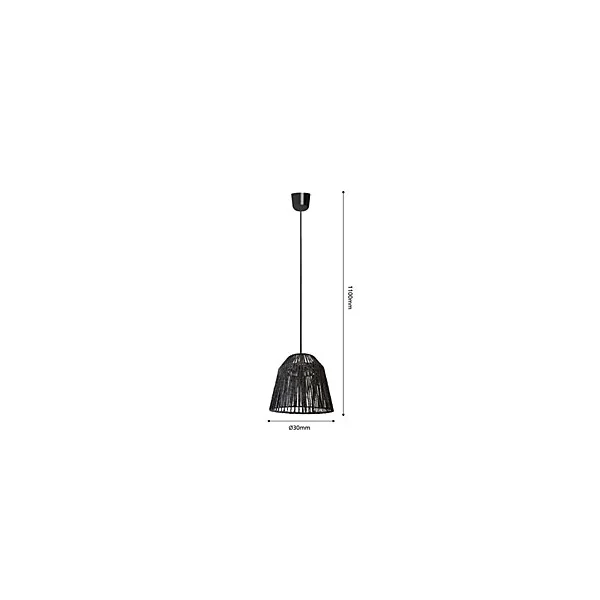 Suspension Ninetta E27 40W IP20 noir Dunalux L.120 x H.30 cm