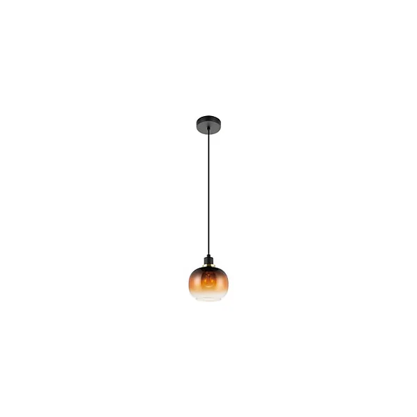 Suspension Oilella E27 IP20 Ø19 x H.110 cm verre noir