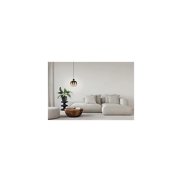 Suspension Oilella E27 IP20 Ø19 x H.110 cm verre noir