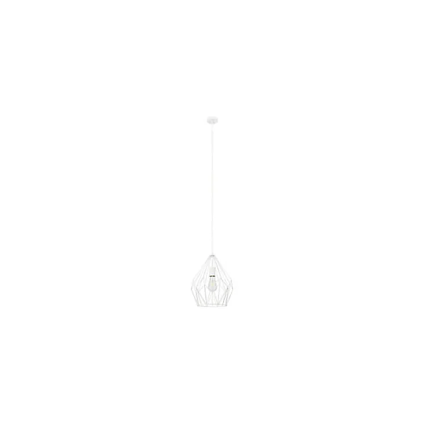 Suspension Phobeto E27 IP20 60W Ø 31 x l. 110 cm GoodHome blanc mat