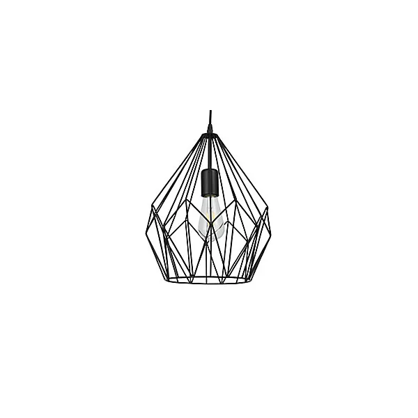 Suspension Phobeto E27 IP20 60W Ø 31 x l. 110 cm GoodHome noir mat
