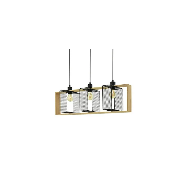 Suspension Rafaela métal noir E27 40W IP20 l.80 x H.133cm Seynave