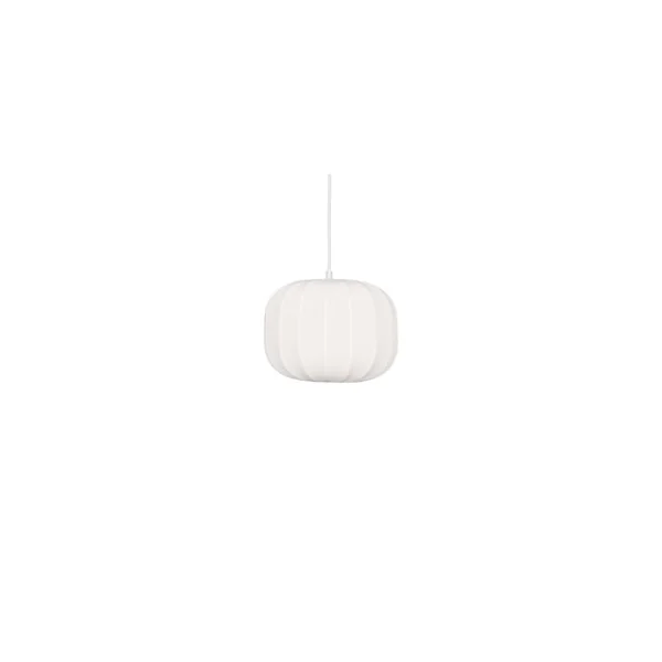 Suspension ronde Auriane tissu blanc E27 ⌀25 x H.88 cm Lussiol