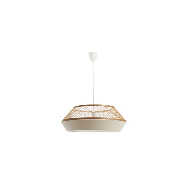 Suspension ronde Avila en rotin et tissu beige ⌀.58 x H.88 cm Lussiol
