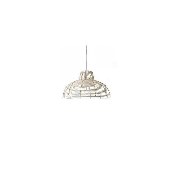 Suspension ronde Hama en rotin blanc E27 ⌀35 x H.90 cm Lussiol